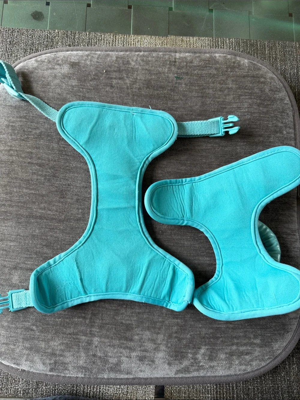 Turquoise Terrazzo Dog Harness with Padded Handle